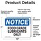 Signmission Food Grade Lubricants Only, 10 in W x Rectangle, Vinyl Decal OS-2PACK-NS-D-710-L-12820 - alternate 2